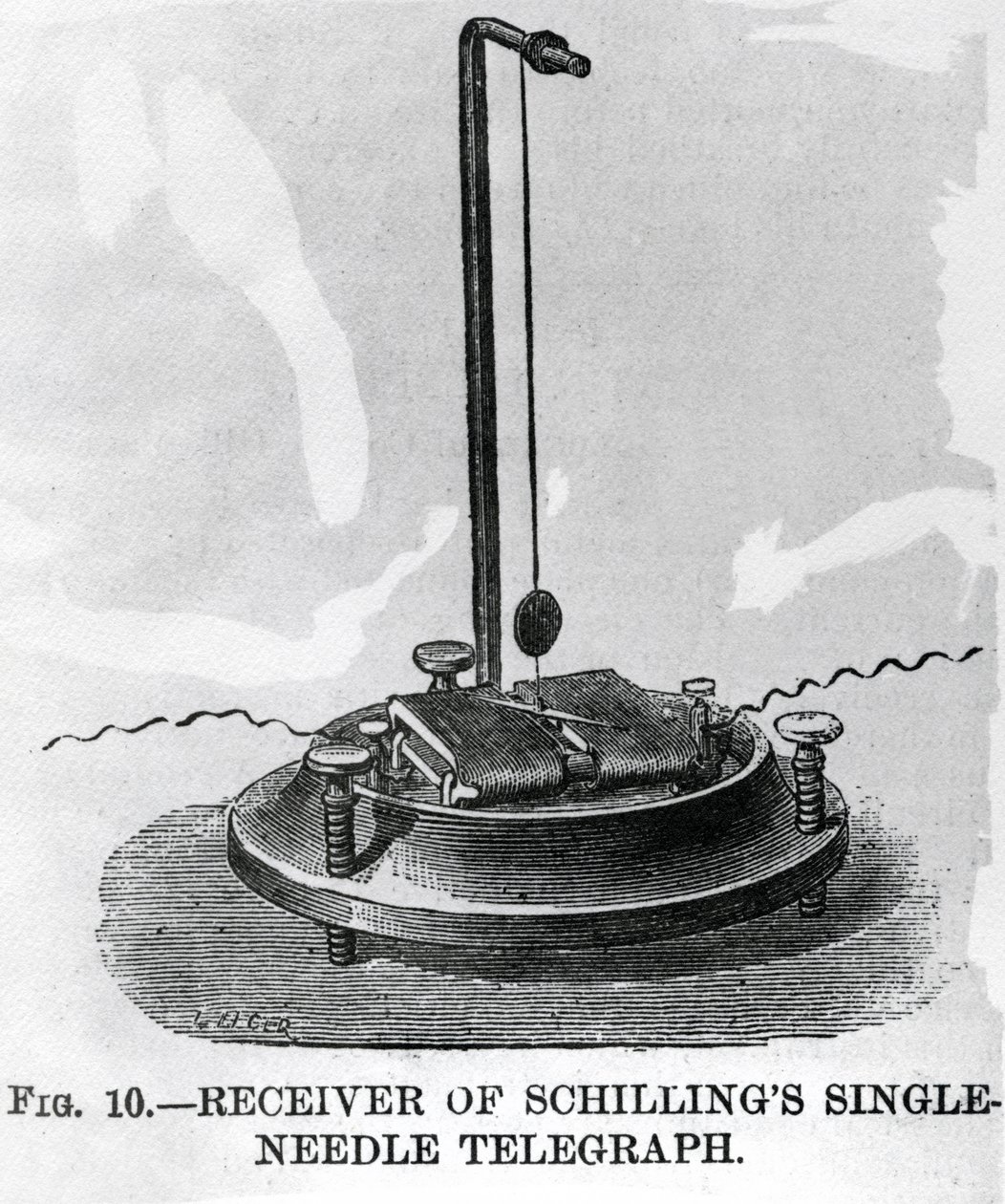 Receptor del telégrafo de una sola aguja de Schilling de English School
