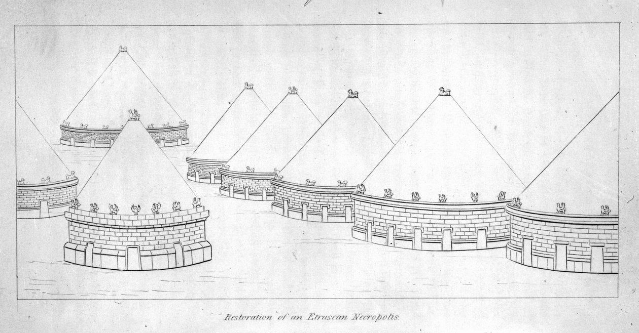 Reconstrucción de tumbas etruscas en Tarquinia de English School