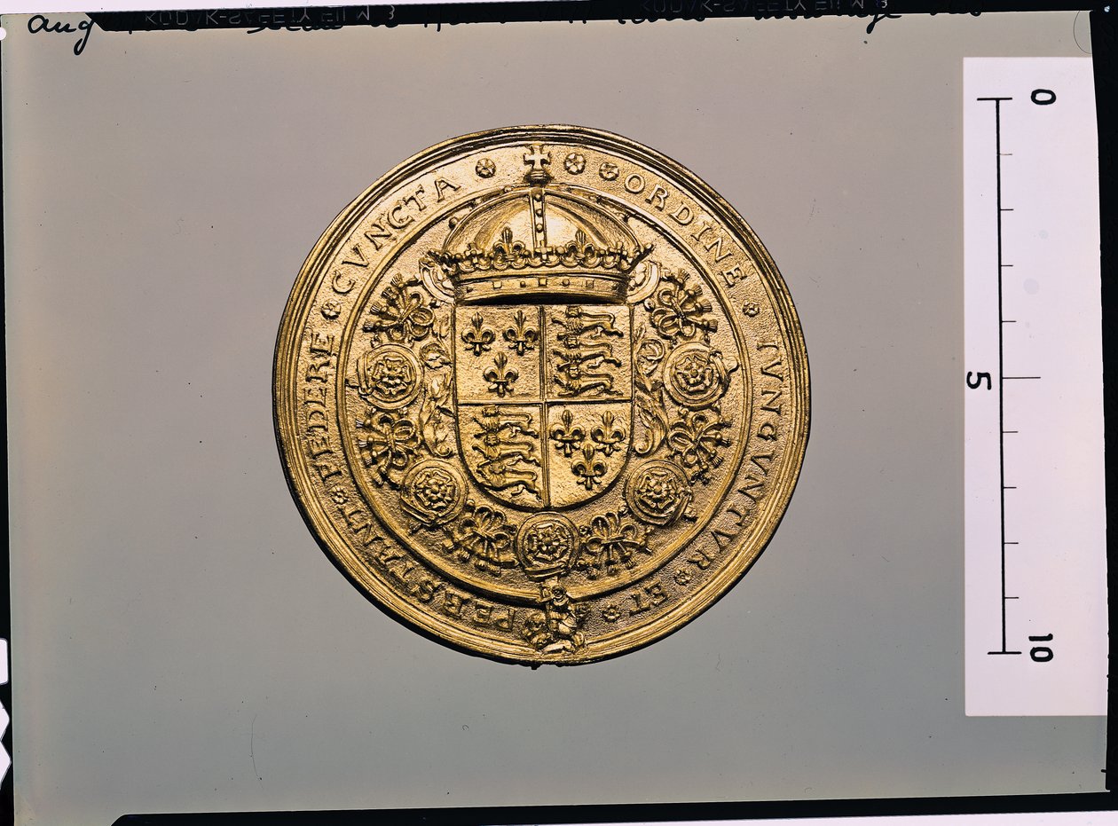 Reverso del sello de Enrique VIII (1491-1547) de English School