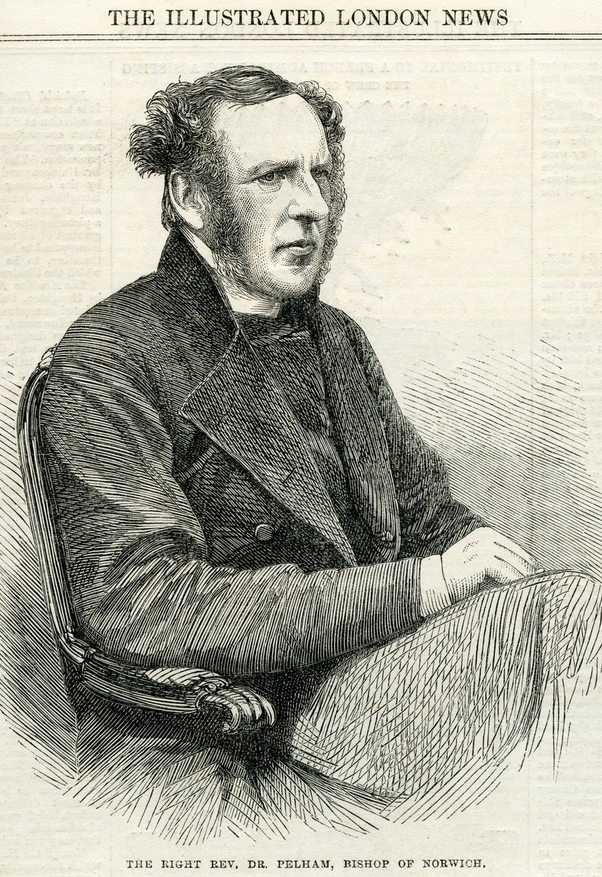 El reverendo Dr. Pelham, Obispo de Norwich de The Illustrated London News 14 de octubre de 1865 de English School