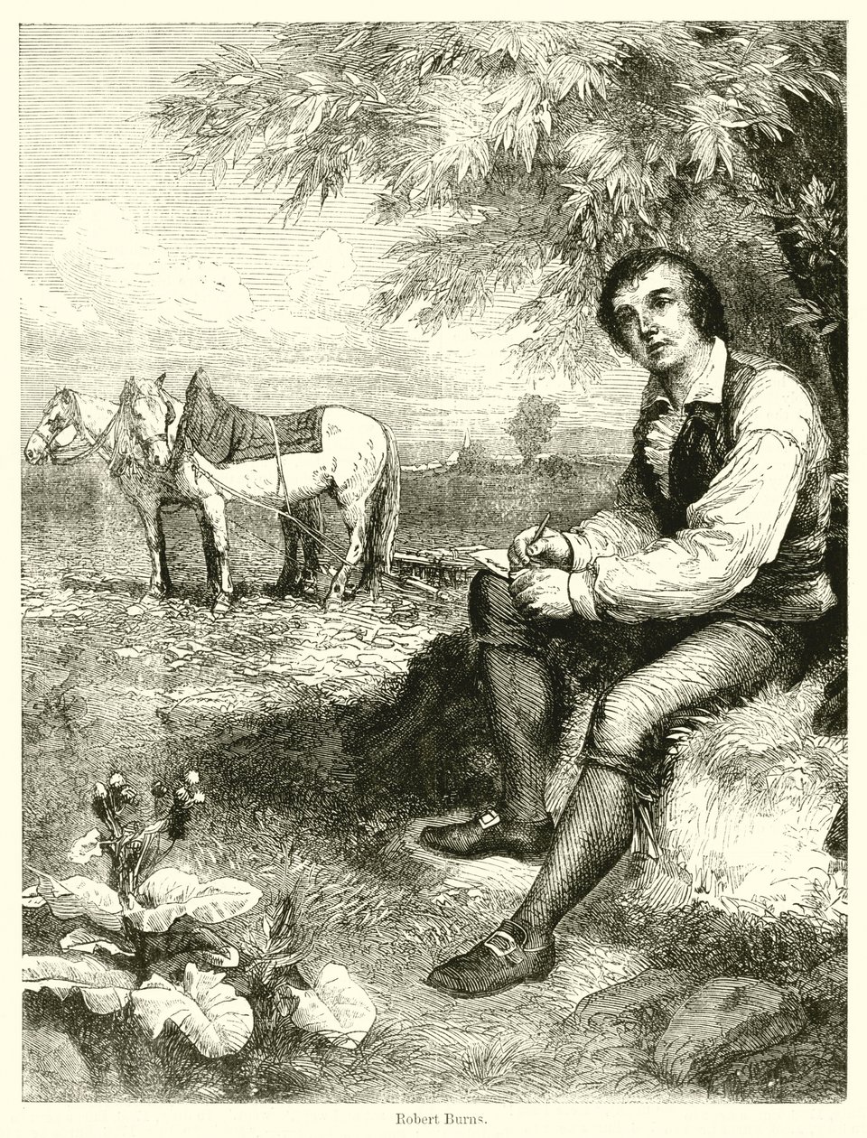Robert Burns (grabado) de English School