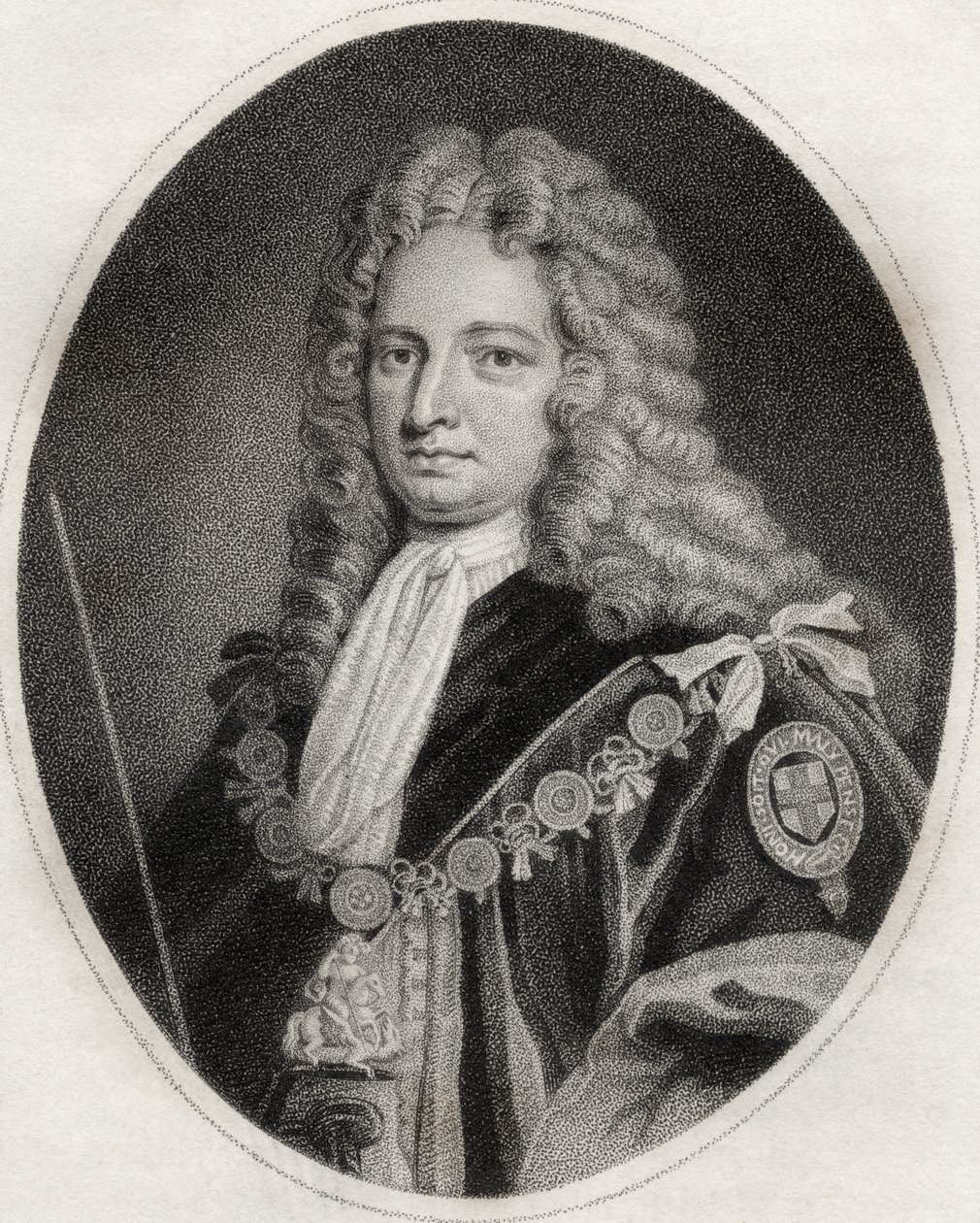 Robert Harley, grabado por Maddox, ilustración de 