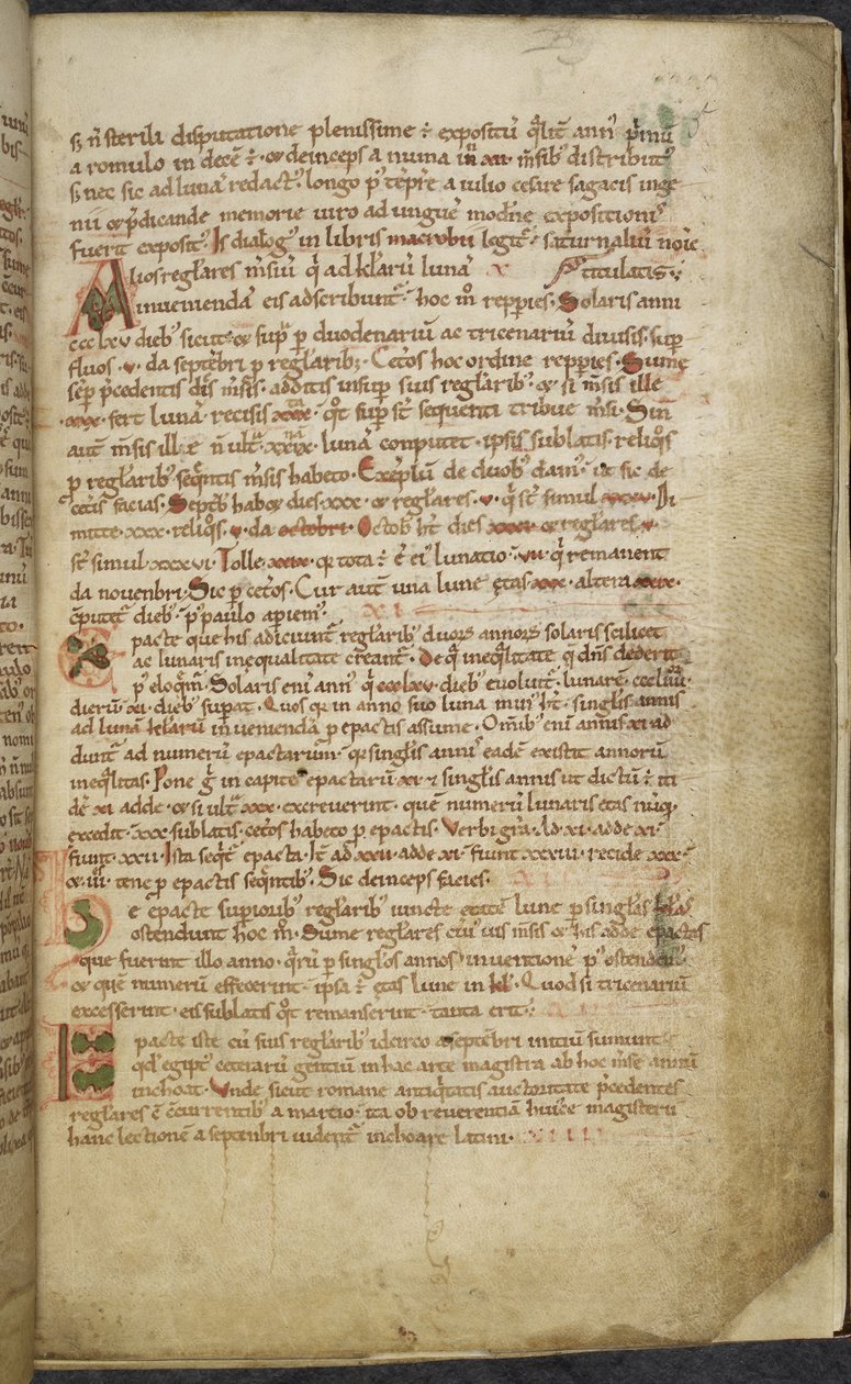Real 13. A.XI, f.5 Dibujos iniciales y marginales, Computus, Helperic de Auxerre (vitela) de English School