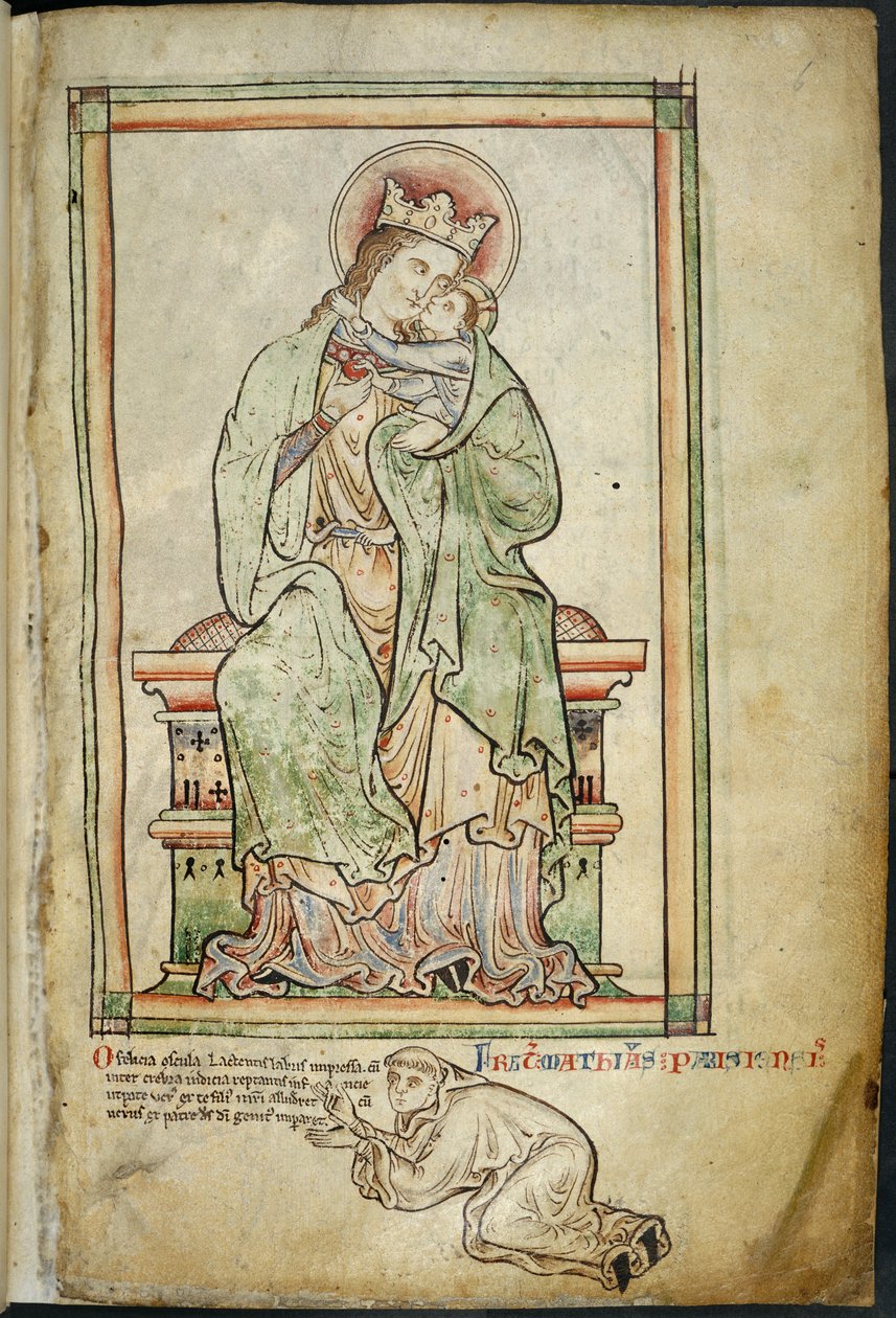 Real 14 C. VII, f.6 La Virgen y el Niño con el artista, ilustración de 