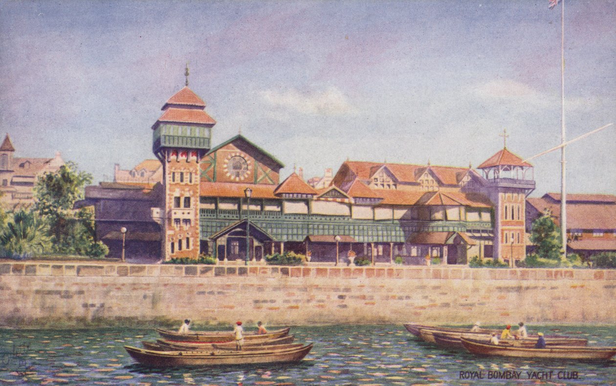 Royal Bombay Yacht Club (litografía en color) de English School