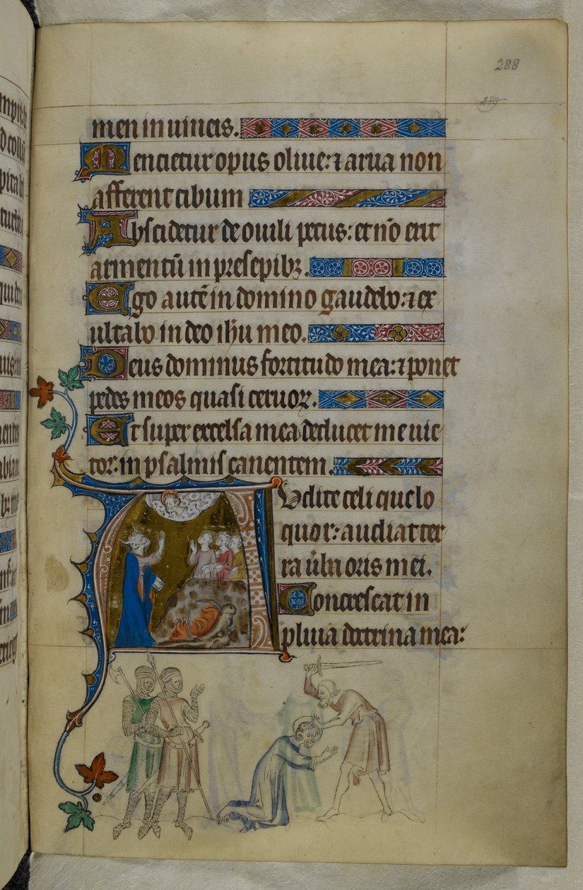 Real MS 2 B VII f.288r, del Salterio de la Reina María, c.1310-20 (vitela) de English School