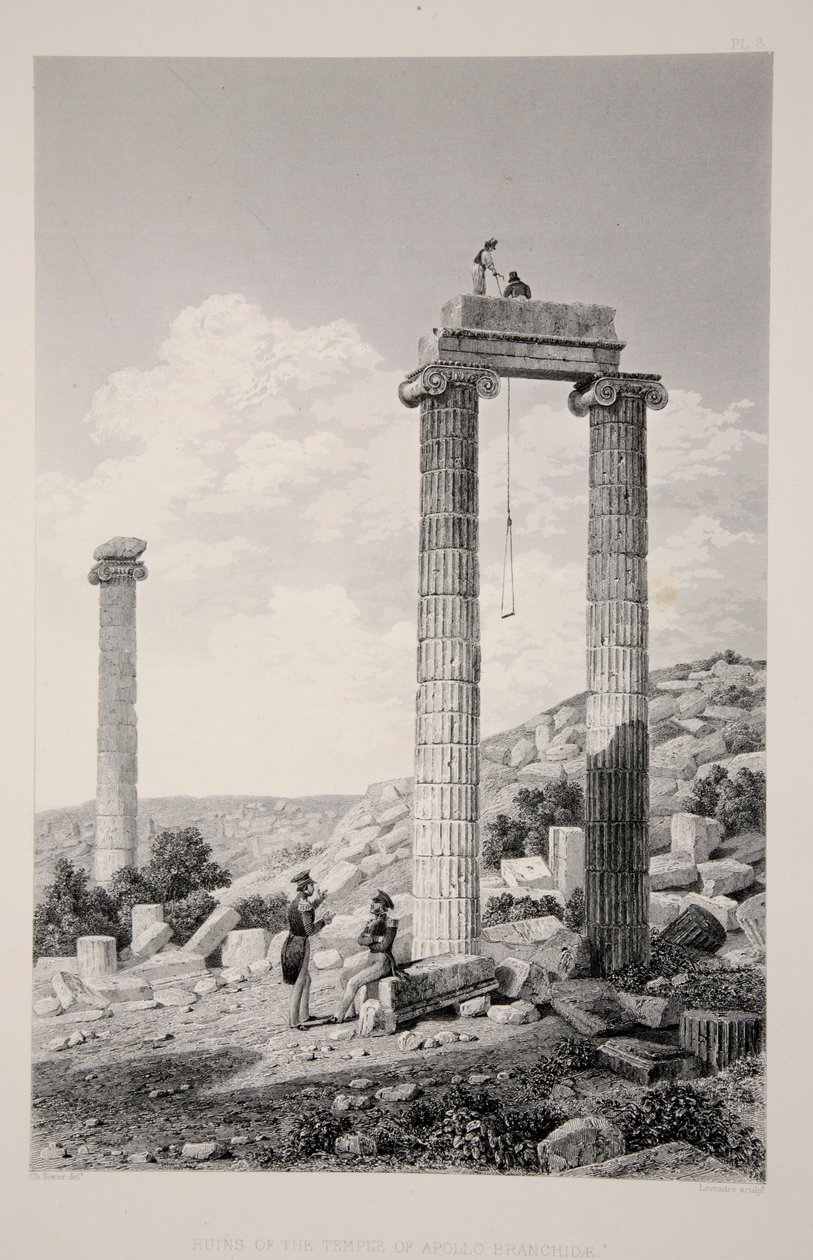 Ruinas del Templo de Apolo Branchidae, pub. 1863 de English School