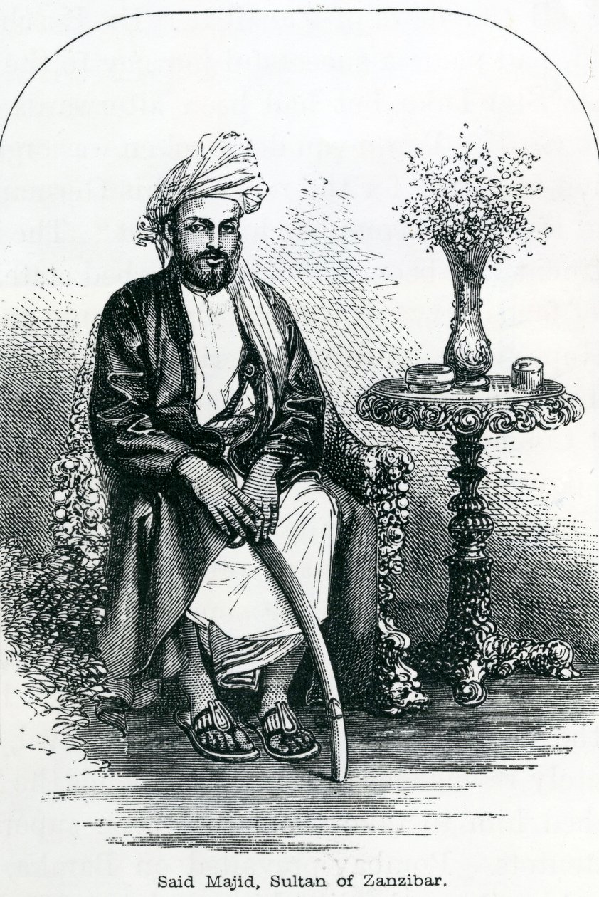 Said Majid, Sultán de Zanzíbar (grabado) de English School