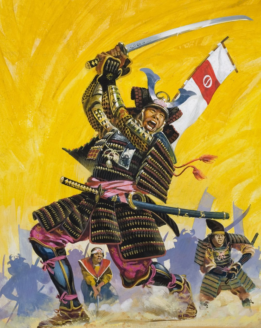 Samurai Warriors (gouache sobre papel) de English School