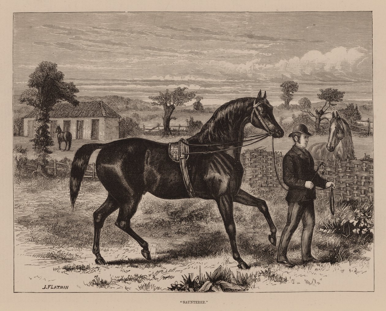 "Saunterer" (grabado) de English School