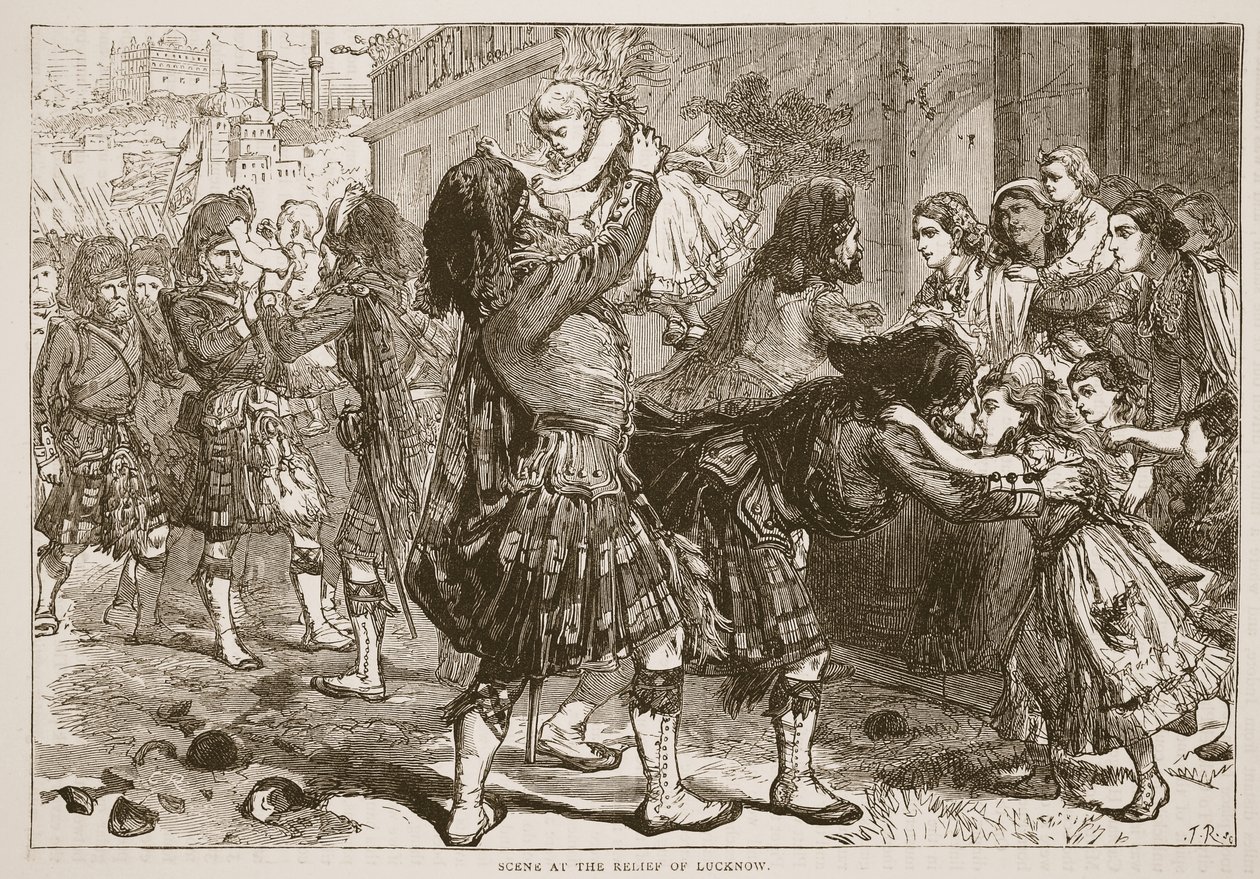Escena en el Alivio de Lucknow, ilustración de Cassells Illustrated History of England de English School