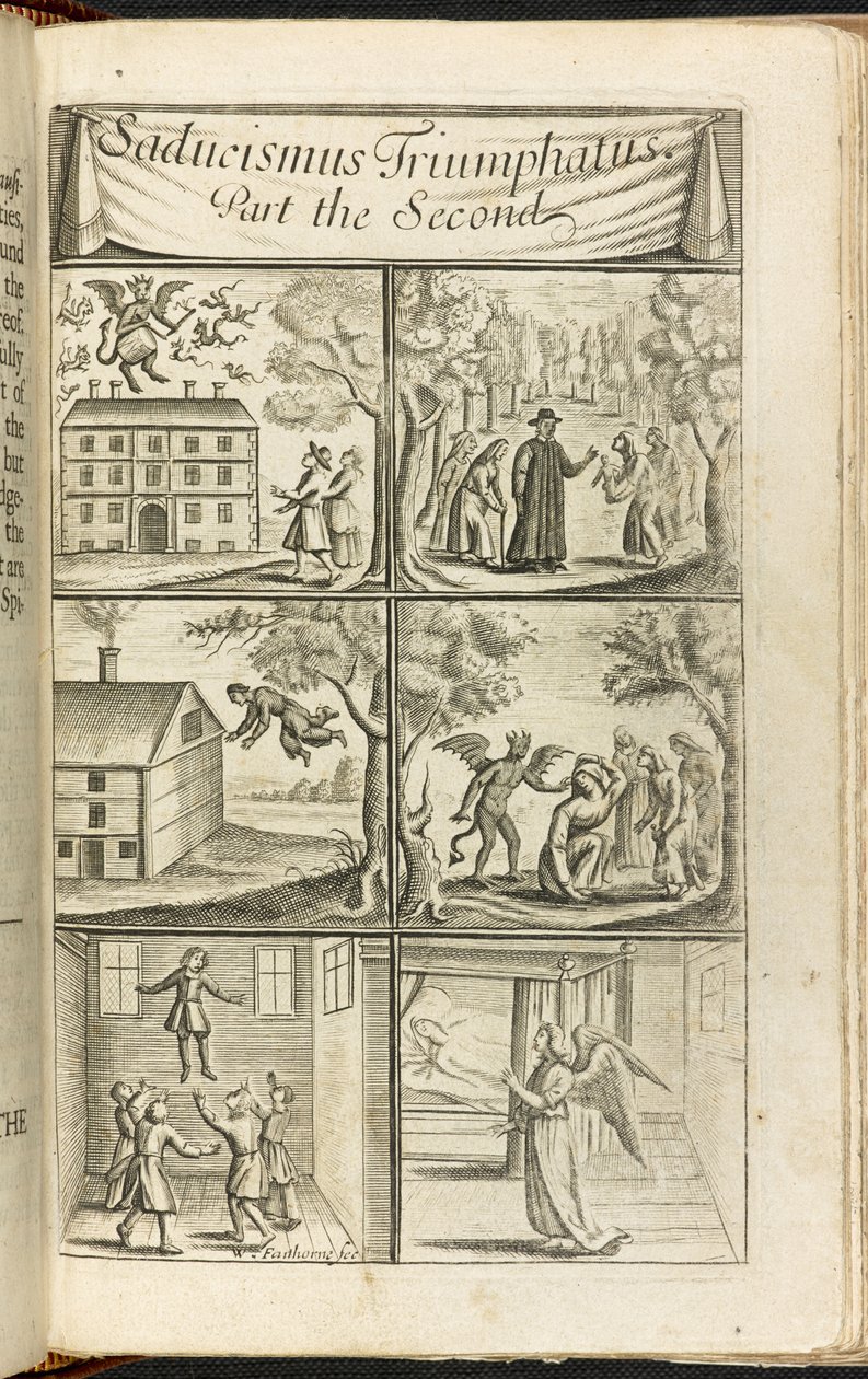 Escenas de levitación y actividades asociadas con brujas y demonios, de 