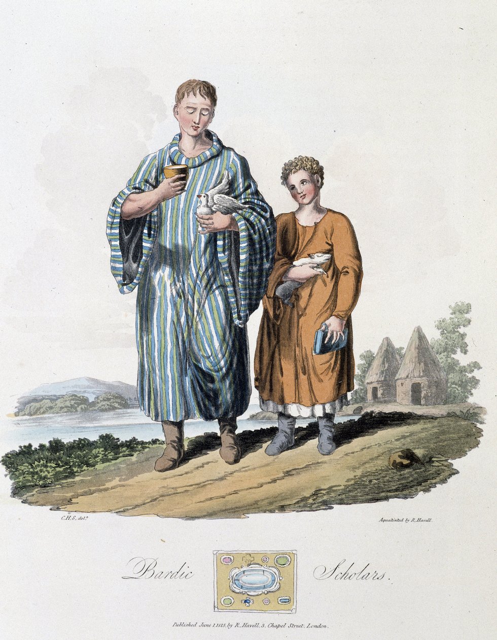 Escolar y su maestro - en “Celtas y godos, costumbres de los habitantes de las Islas Británicas de principios del siglo VI y de las naciones godas de la costa oeste del Báltico”, por S.R. Meyrick y Ch. Smith de English School