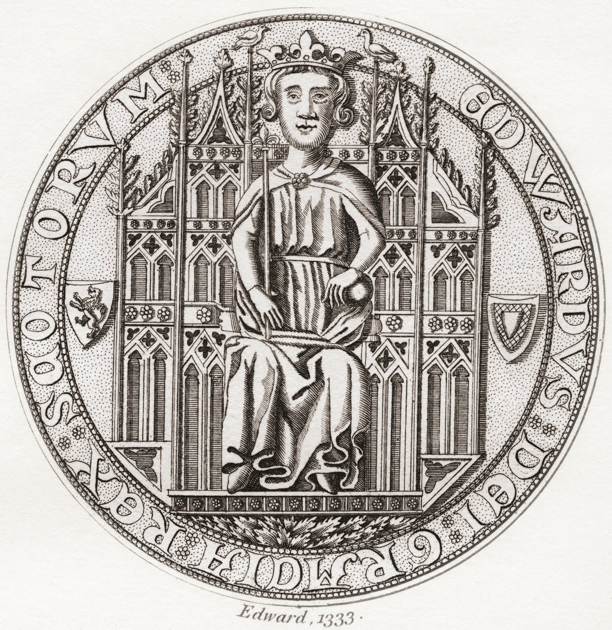 Sello de Edward Balliol, c. 1283-1367. de English School