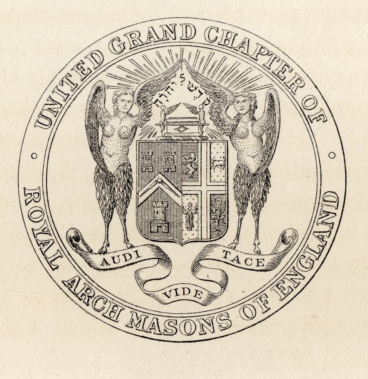 Sello del Gran Capítulo Unido de Masones del Real Arco de Inglaterra, 1817, de 