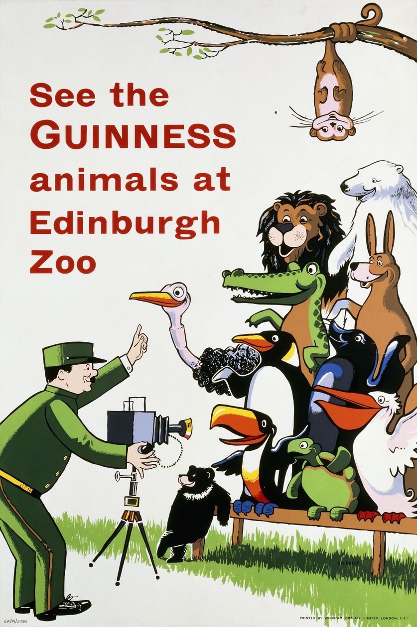 Ve los animales de Guinness en el zoológico de Edimburgo, c.1938 de English School