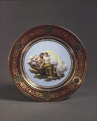 Plato de Sèvres mostrando a Tetis y Júpiter, por Robert Adams, principios del siglo XIX de English School
