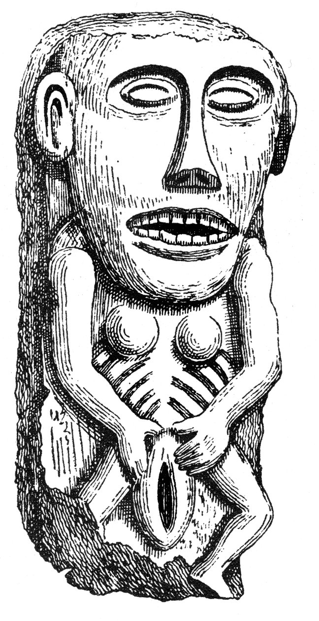 Sheela-na-Gig, del Castillo Ballinahend, Tipperary, Irlanda de English School