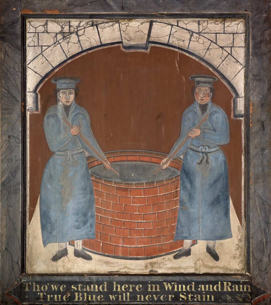 Letrero para la posada "Blue Boys" de English School