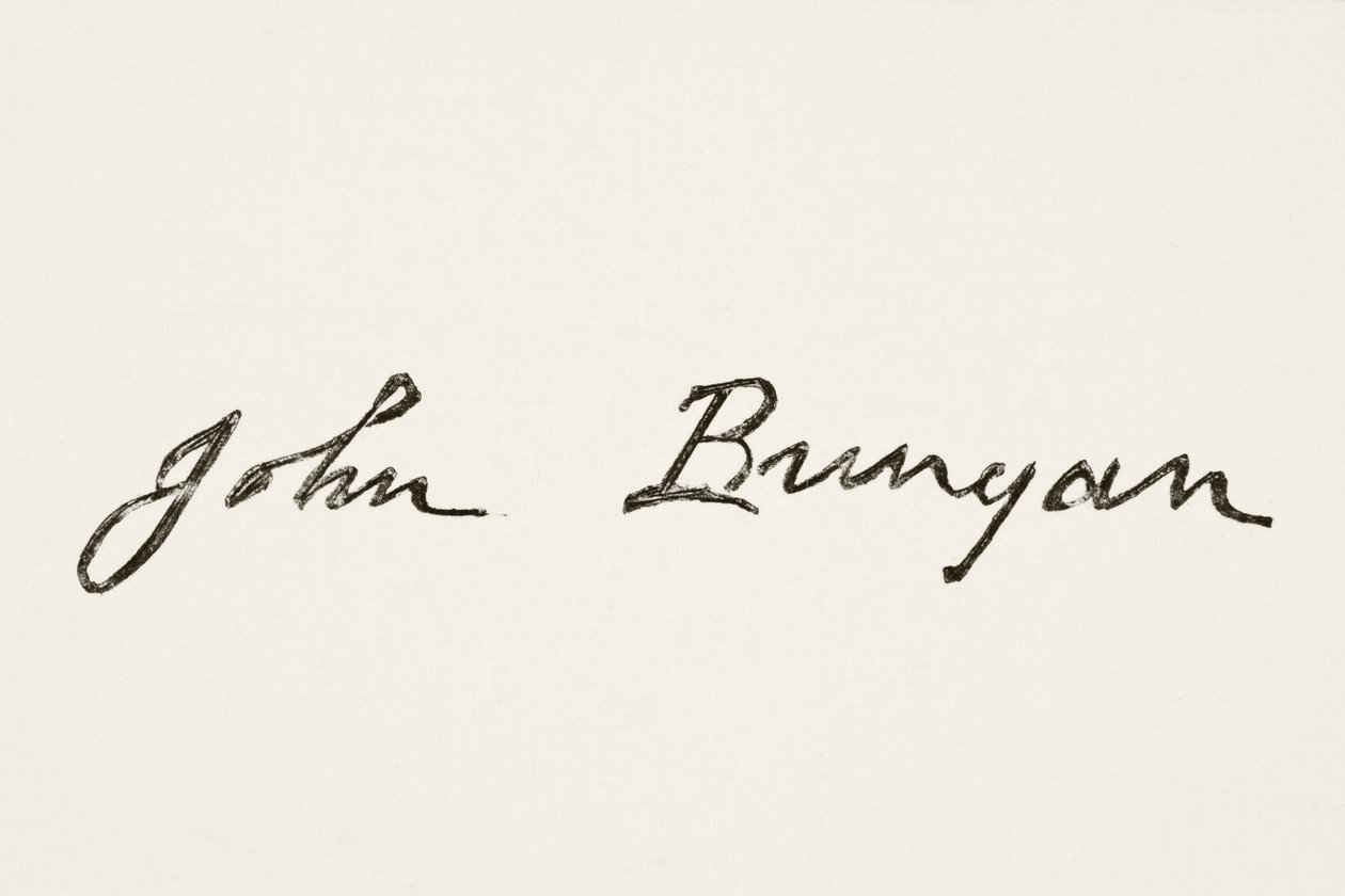 Firma de John Bunyan, de The National and Domestic History of England por William Hickman Smith Aubrey (1858-1916) publicado en Londres, c.1890 de English School