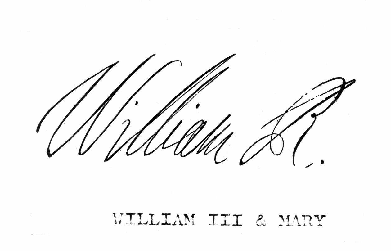 Firma de Guillermo III de Inglaterra, de 