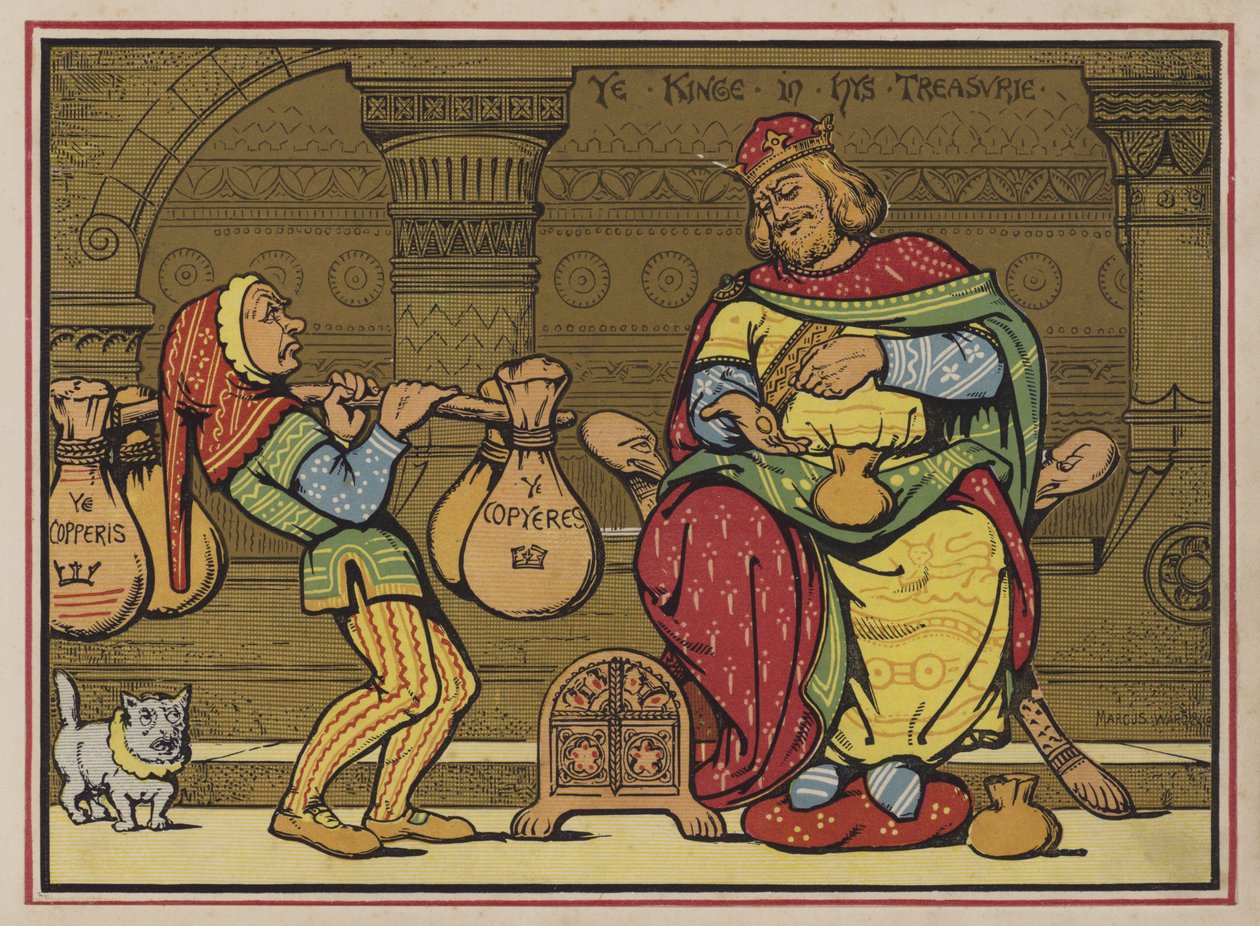 Sing A Song Of Sixpence (litografía en color) de English School