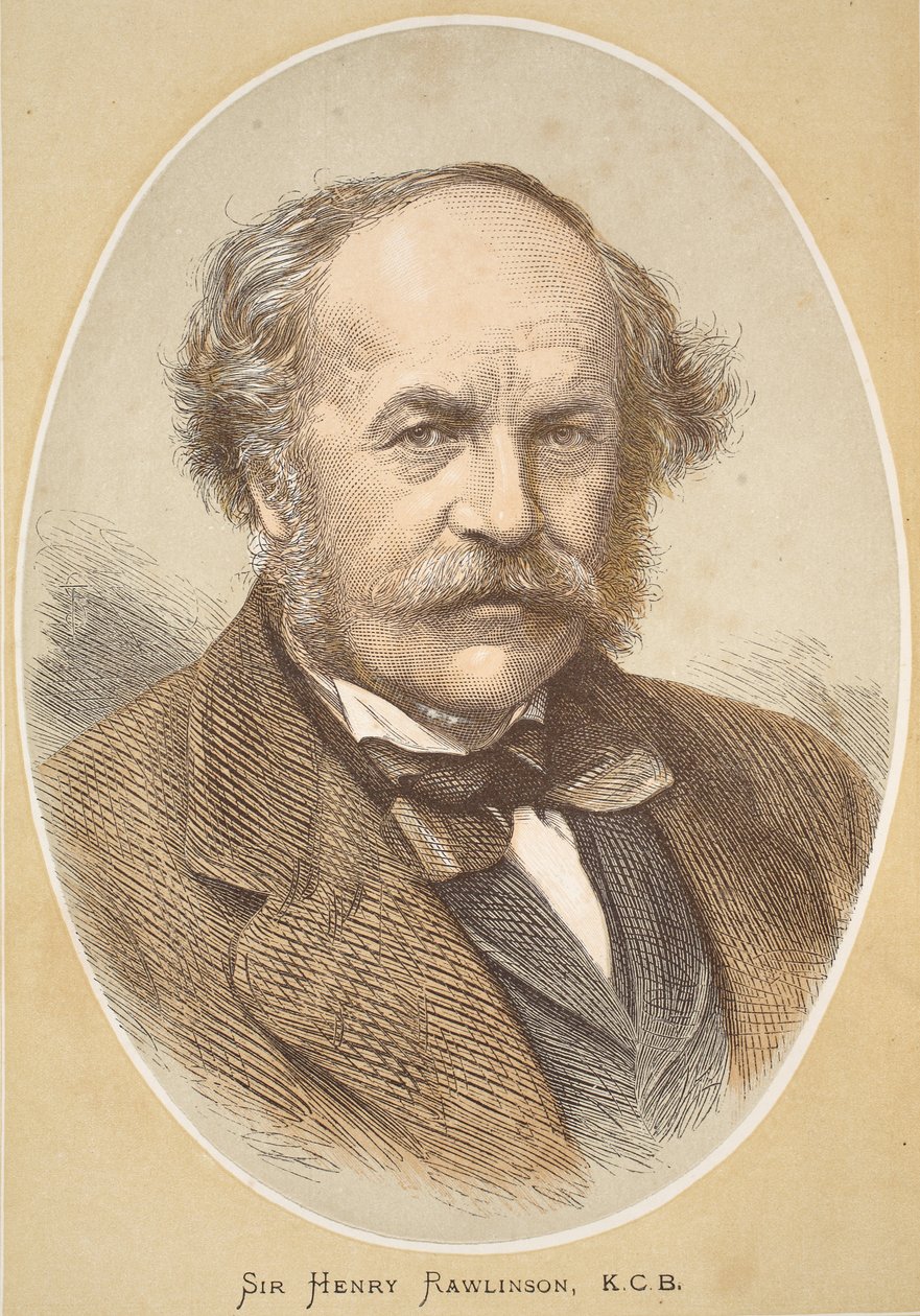 Sir Henry Rawlinson, ilustración de La Edición Pictórica de la Vida y Descubrimientos de David Livingstone por J. Ewing Richie, pub. por A. Fullarton & Co., 1876 de English School