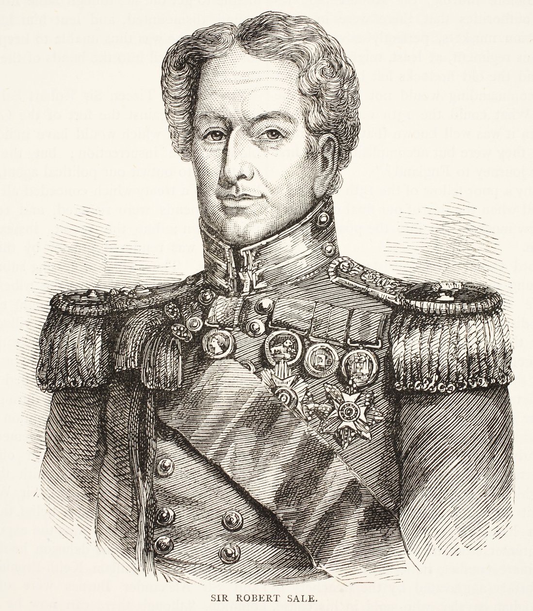 Sir Robert Sale, ilustración de la Historia Ilustrada de Inglaterra de Cassell de English School