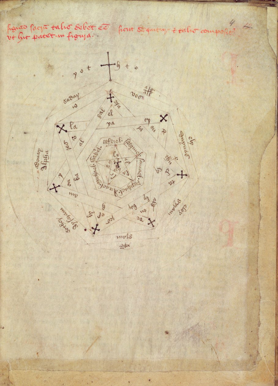 Sloane Ms 313 fol.4 El Sello de Dios (vitela) de English School