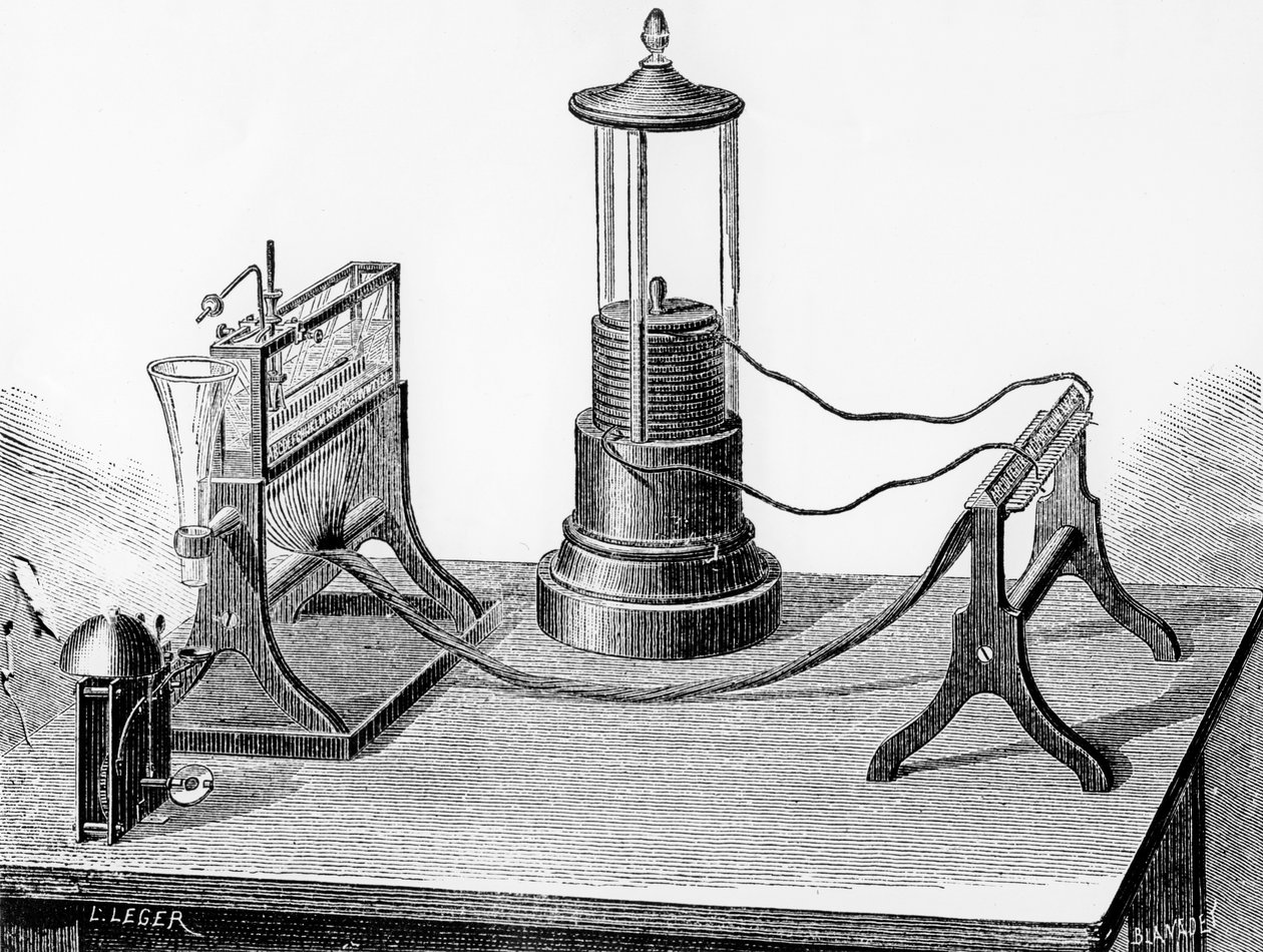 Telégrafo perfeccionado de Soemmering, 1883 de English School