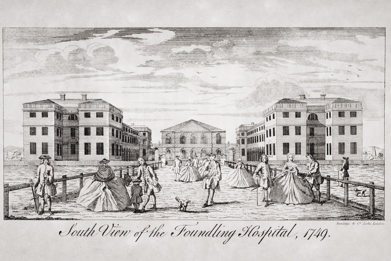Vista sur del Hospital Foundling, Londres, 1749 de English School