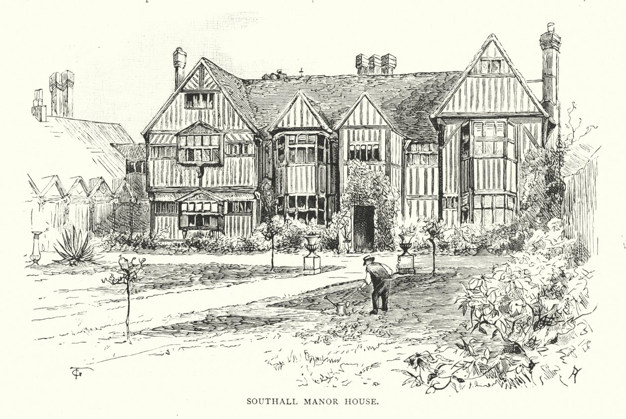 Southall Manor House (grabado) de English School