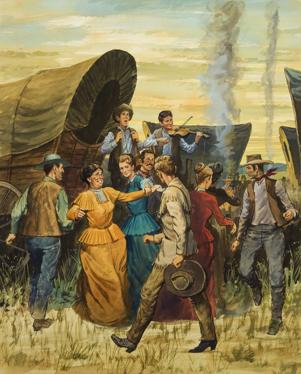 Square Dance (gouache sobre papel) de English School