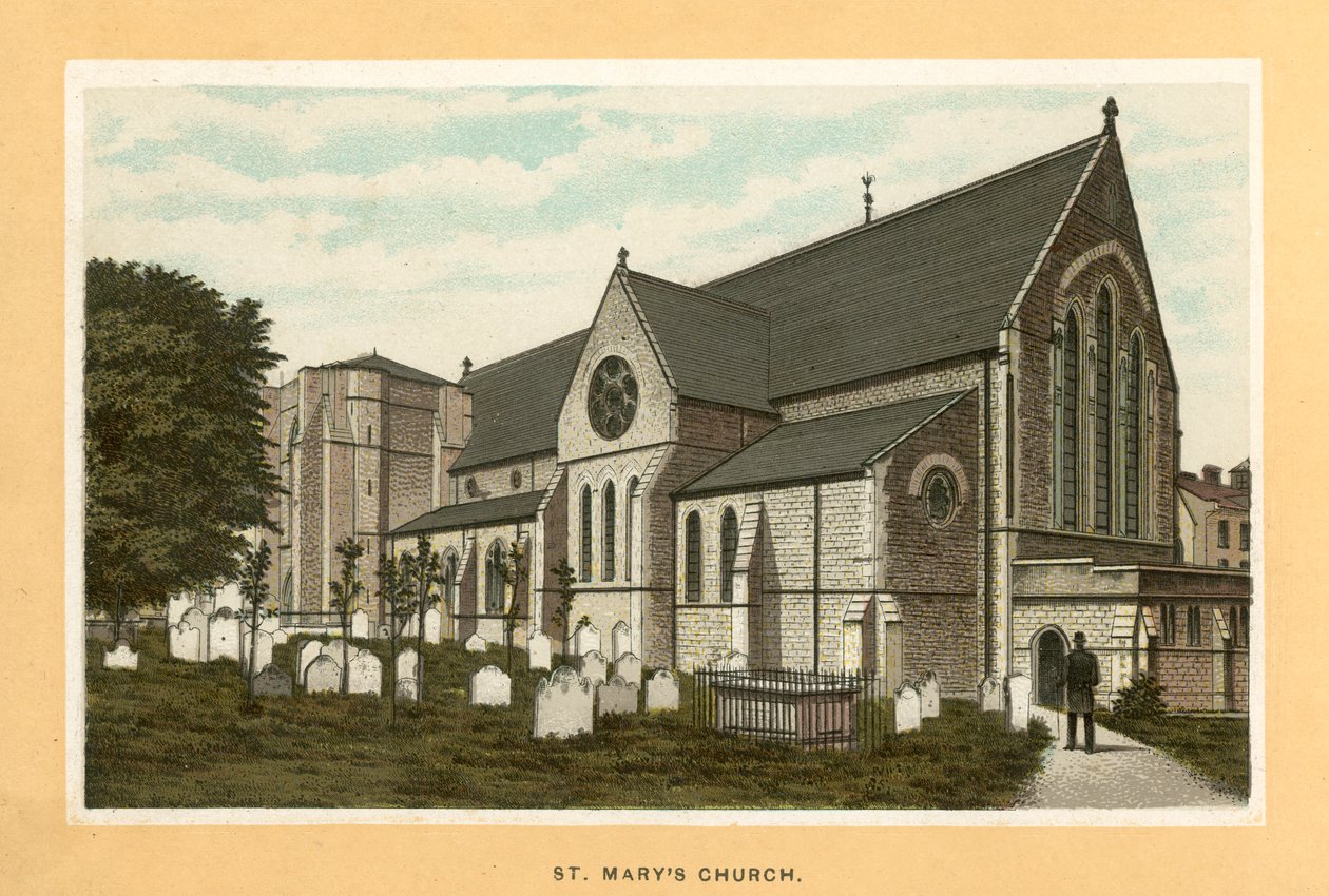 Iglesia de Santa María (litografía en color) de English School