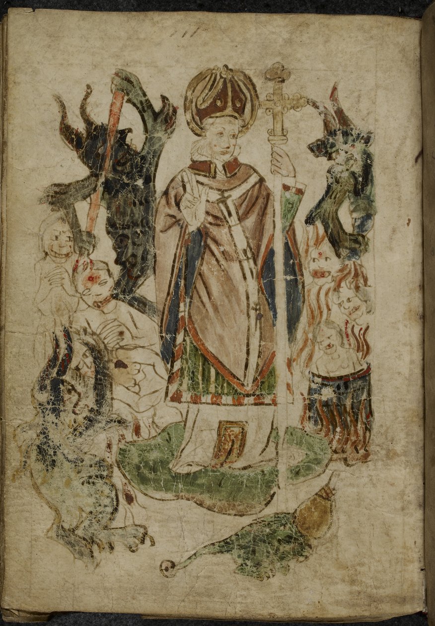 San Patricio rodeado de demonios de English School