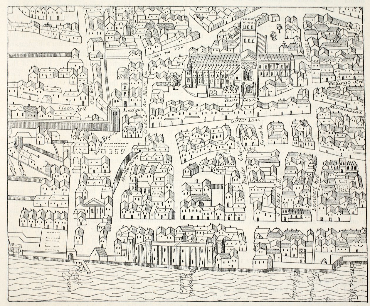 San Pablo y Vecindario, del Plan de Aggas, 1563 de English School