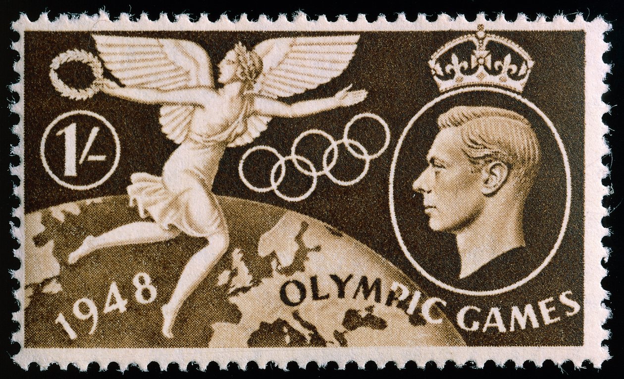 Sello conmemorativo de los Juegos Olímpicos de Londres 1948 de English School