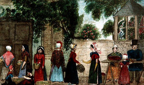 Escena de mercado callejero, c.1840 de English School
