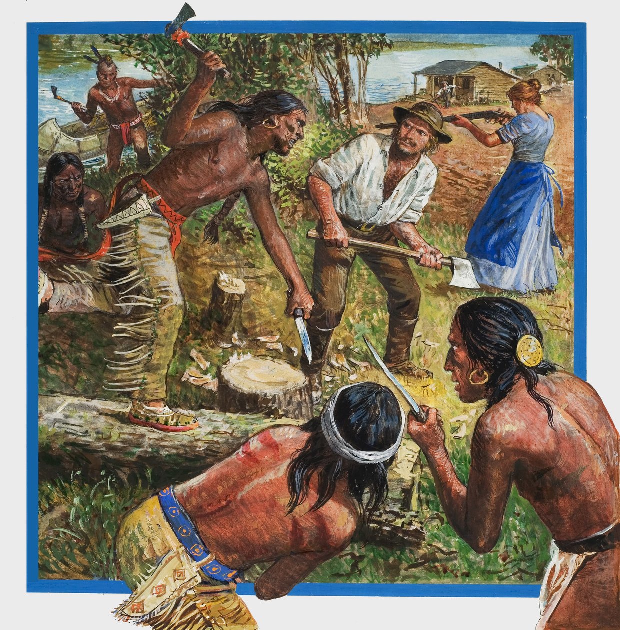 Tales of the Wild West (gouache sobre papel) de English School