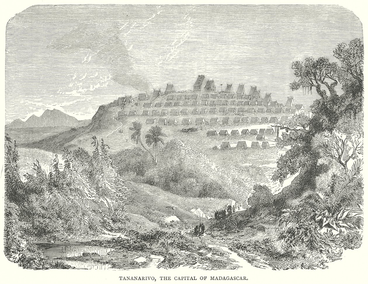 Tananarivo, capital de Madagascar (grabado) de English School