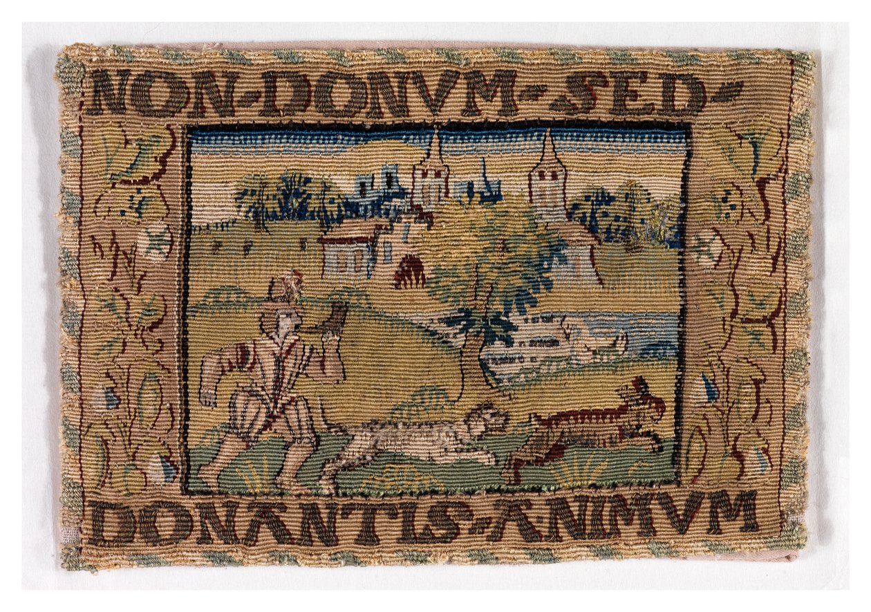 Panel de tapiz con escena de caza, realizado posiblemente en Sheldon, Inglaterra, c.1600-25 (lana) de English School