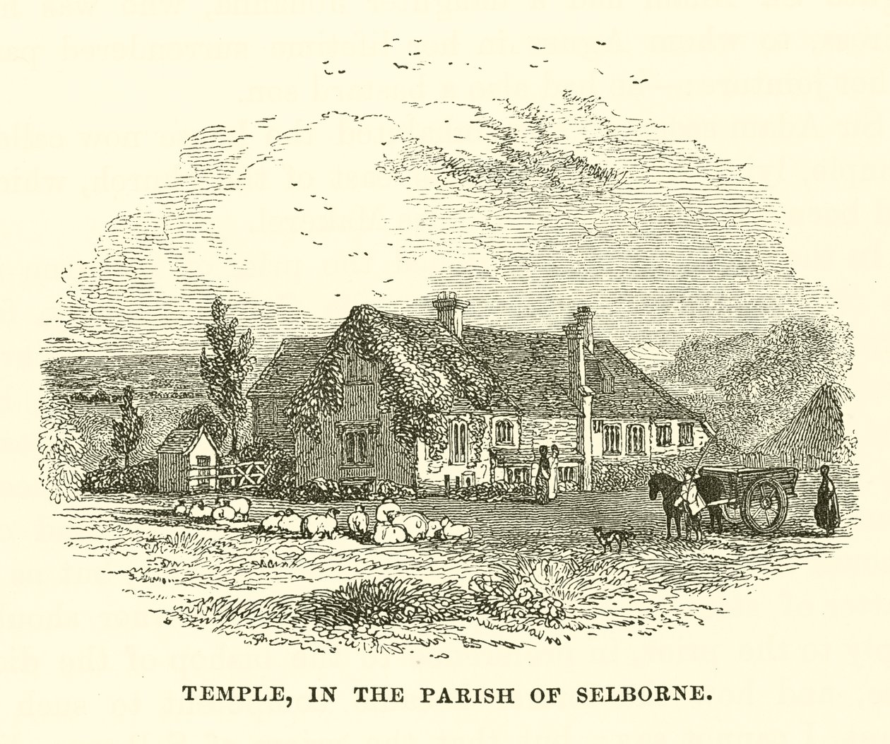 Temple, en la parroquia de Selborne (grabado) de English School