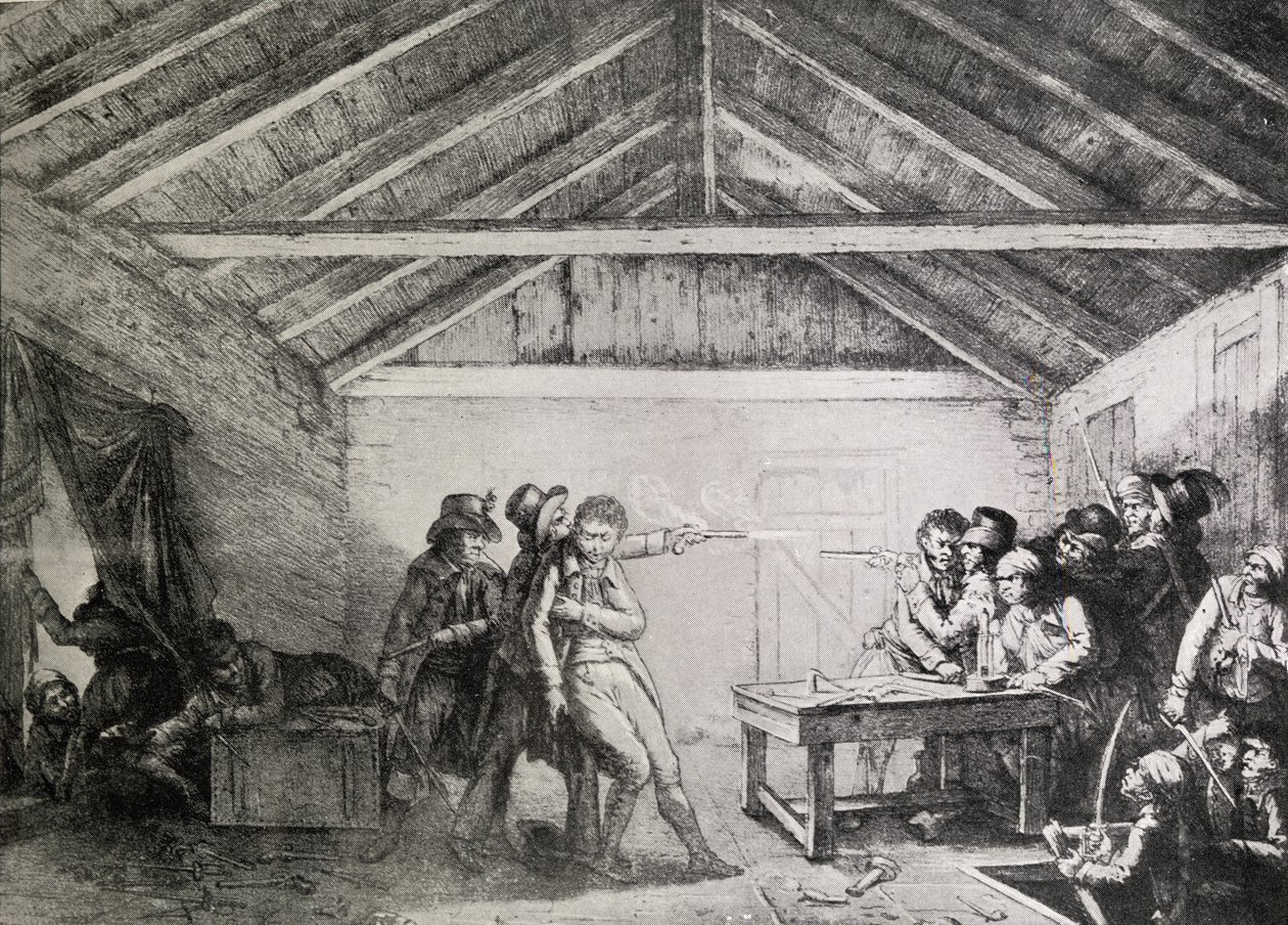 El arresto de los conspiradores de Cato Street el 23 de febrero de 1820 de English School