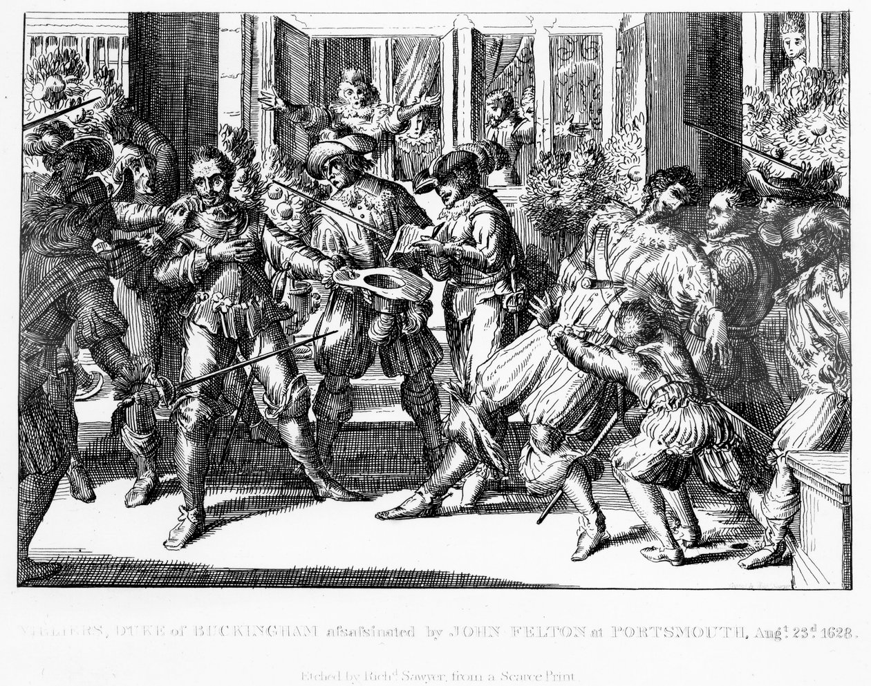 El asesinato de George Villiers, primer duque de Buckingham, c.1822 de English School