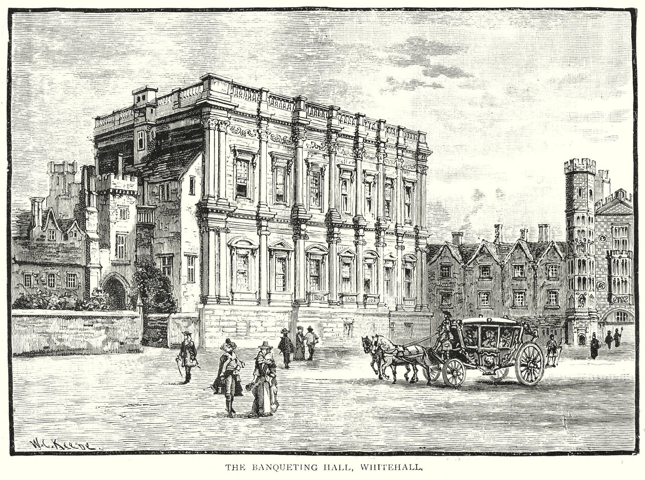 Salón de Banquetes, Whitehall (grabado) de English School