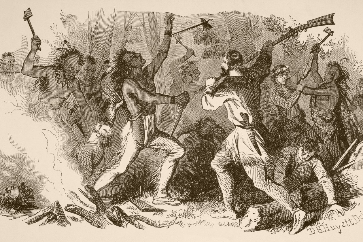 La batalla de Bloody Brook el 18 de septiembre de English School