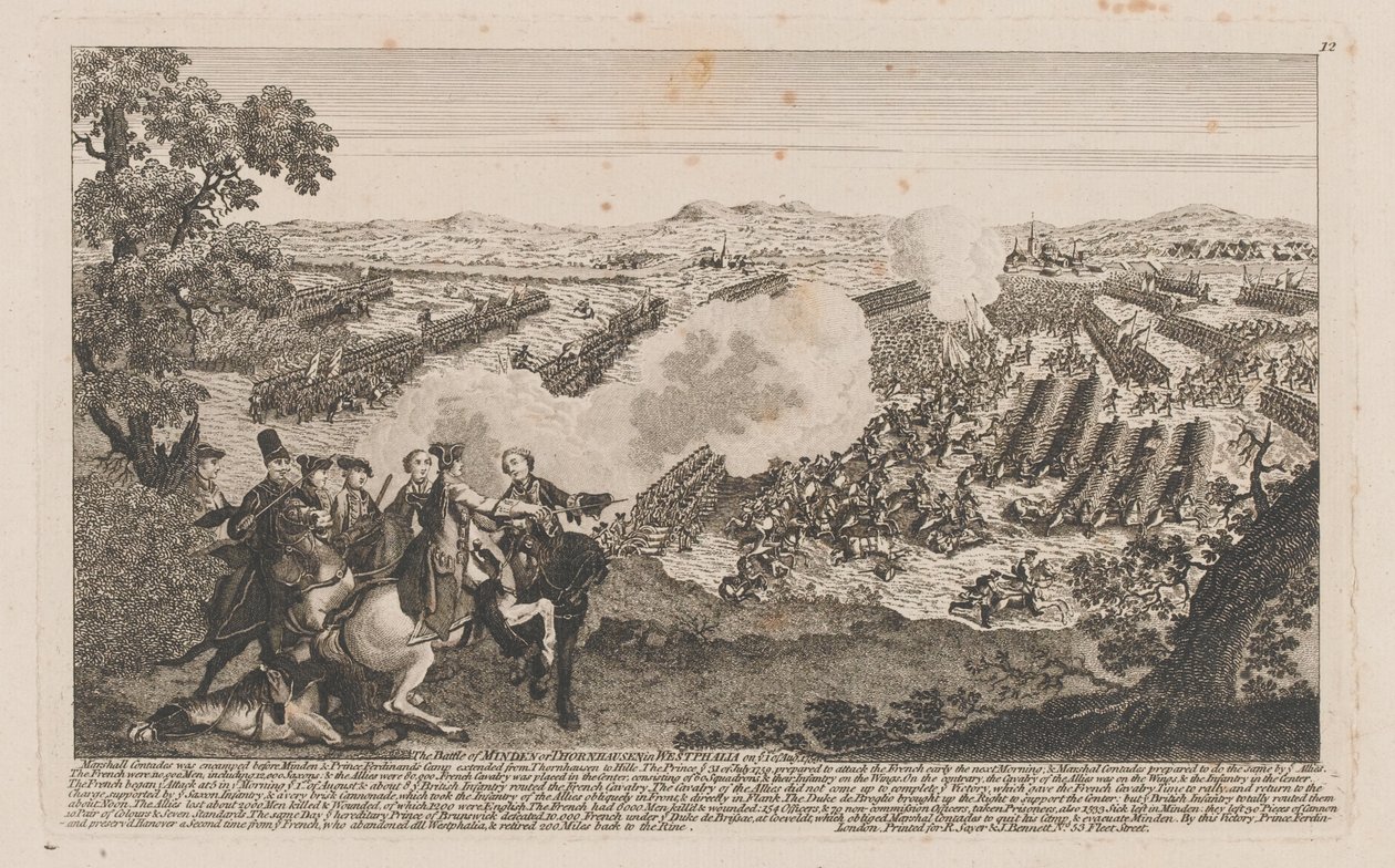 ¿La Batalla de Minden o Thornhausen en Westfalia el 1 de agosto de 1759? de English School