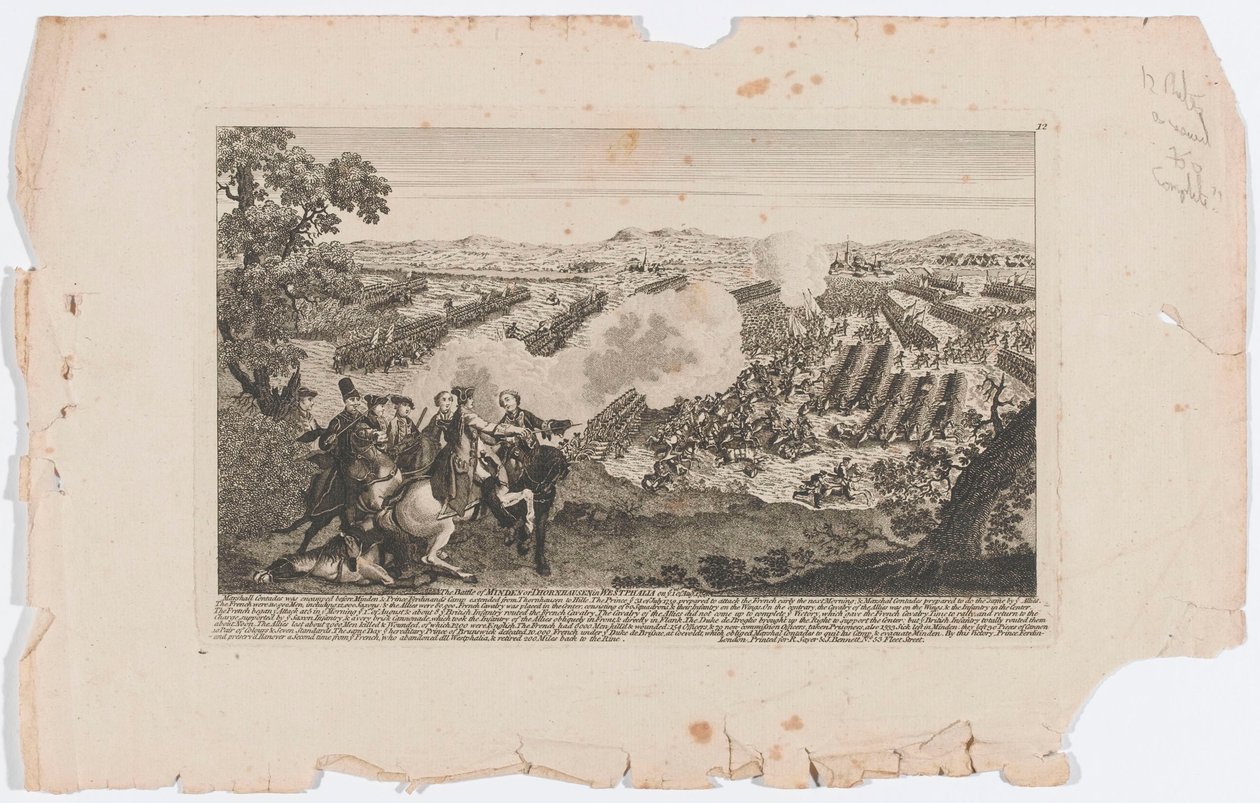¿La Batalla de Minden o Thornhausen en Westfalia el 1 de agosto de 1759? de English School