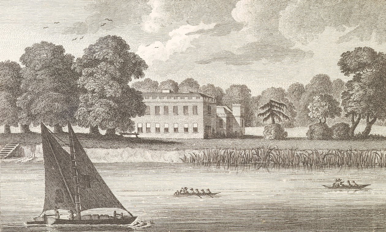 El Palacio del Obispo de Londres en Fulham, grabado por Taylor, 1788 de English School