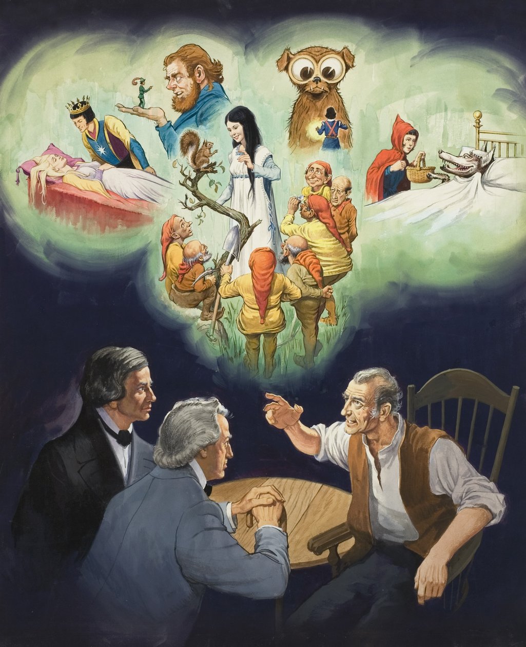 Los hermanos Grimm (gouache sobre papel) de English School